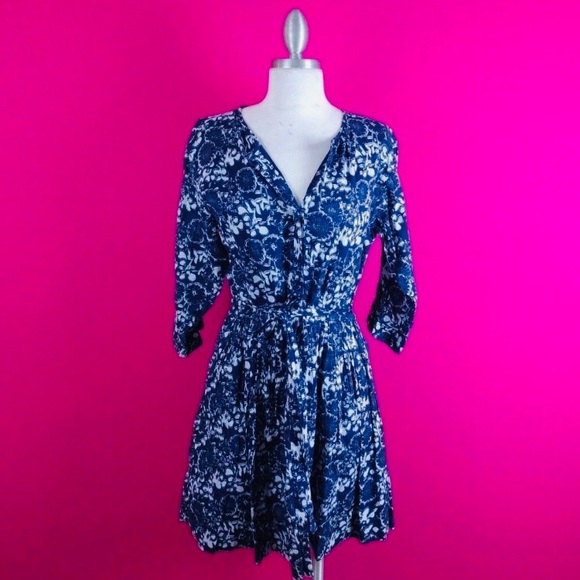 GAP Dresses Gap Sz 2 Blue Shirt Dress White Poshmark
